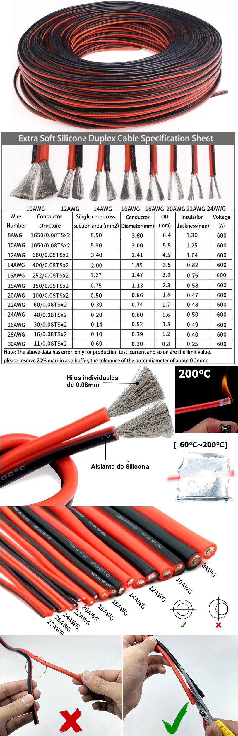 AWG Silicona ultra flexible